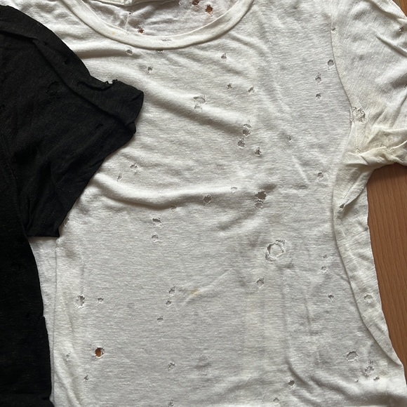 2 t-shirts with holes accents - reminiscent of IRO design - Picture 3 of 4